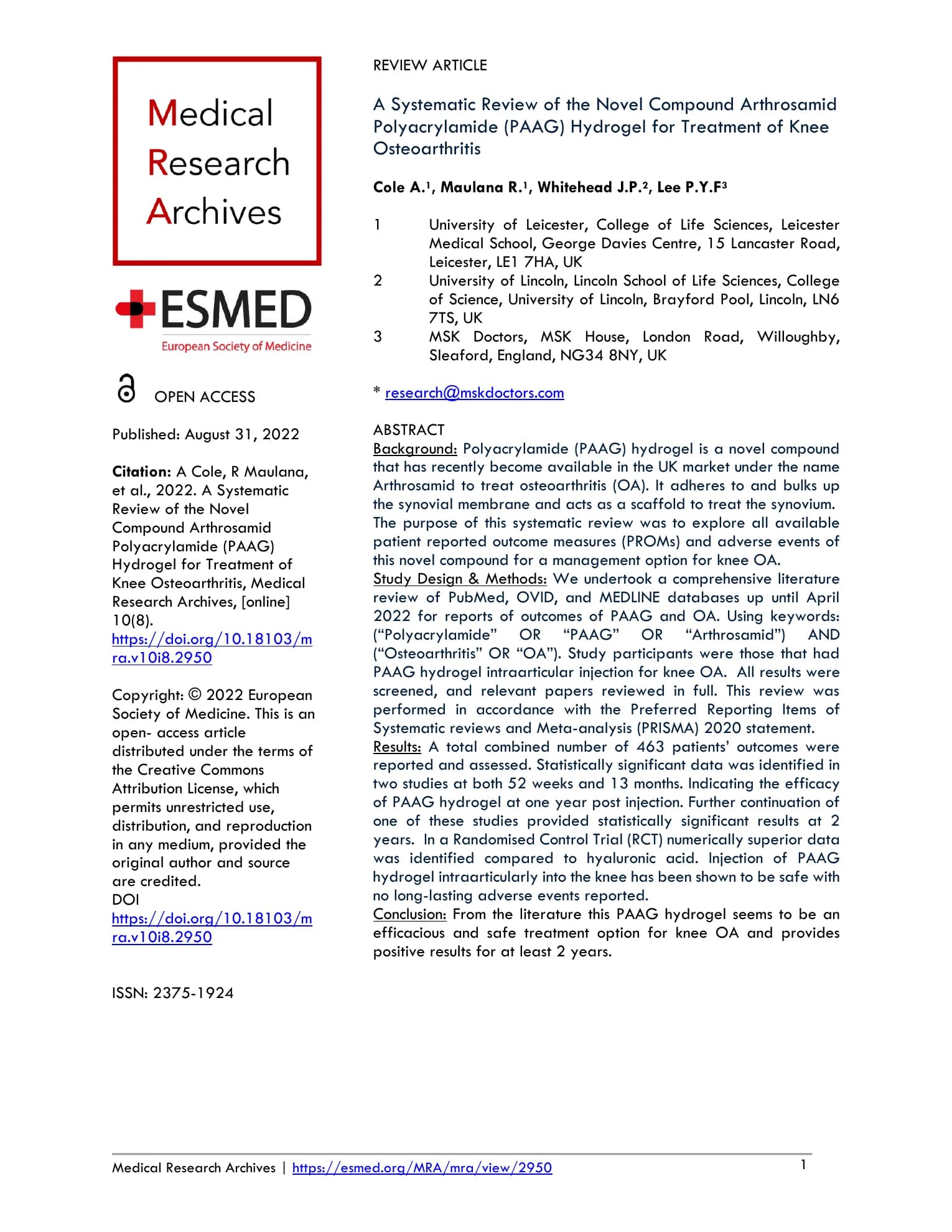 Publication cover: Cole, Maulana, Whitehead & Lee (2022): systematic review
